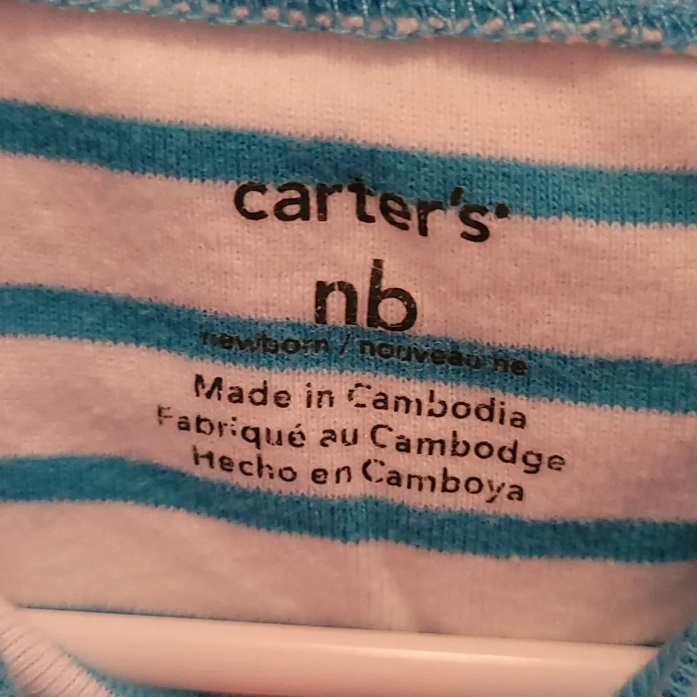 3 for $10! Carter's Newborn Blue Striped T-shirt